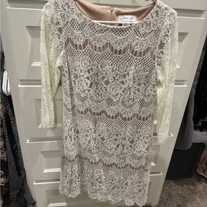 Jessica Howard white Lace Long Sleeve Dress